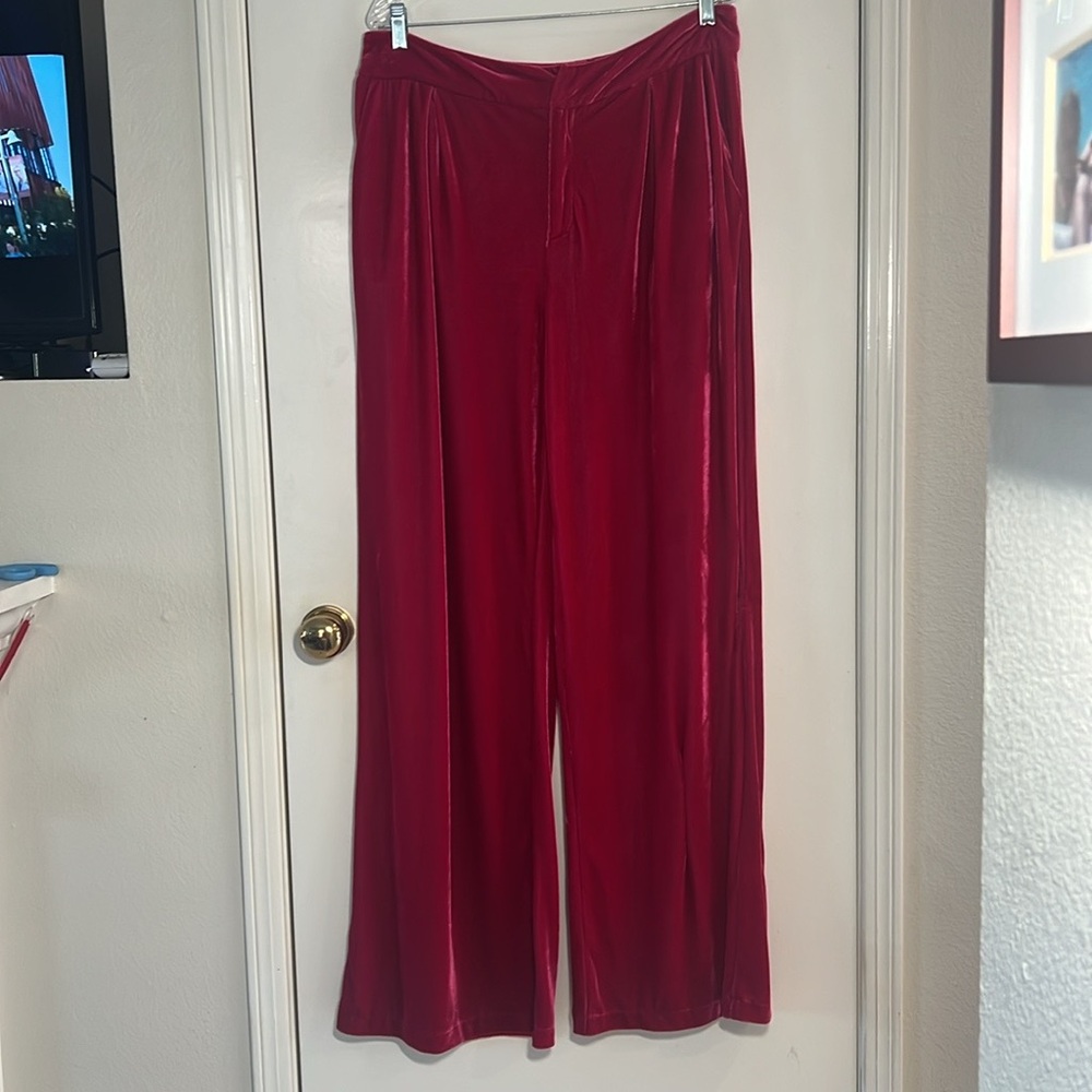 Aura Women’s Velour Wide Leg Pants NWOT